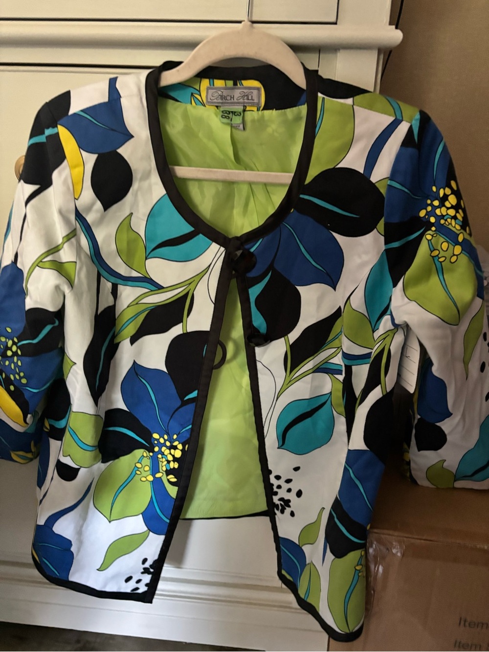 Women's Floral Jacket in Blue & Green by Birch Hill